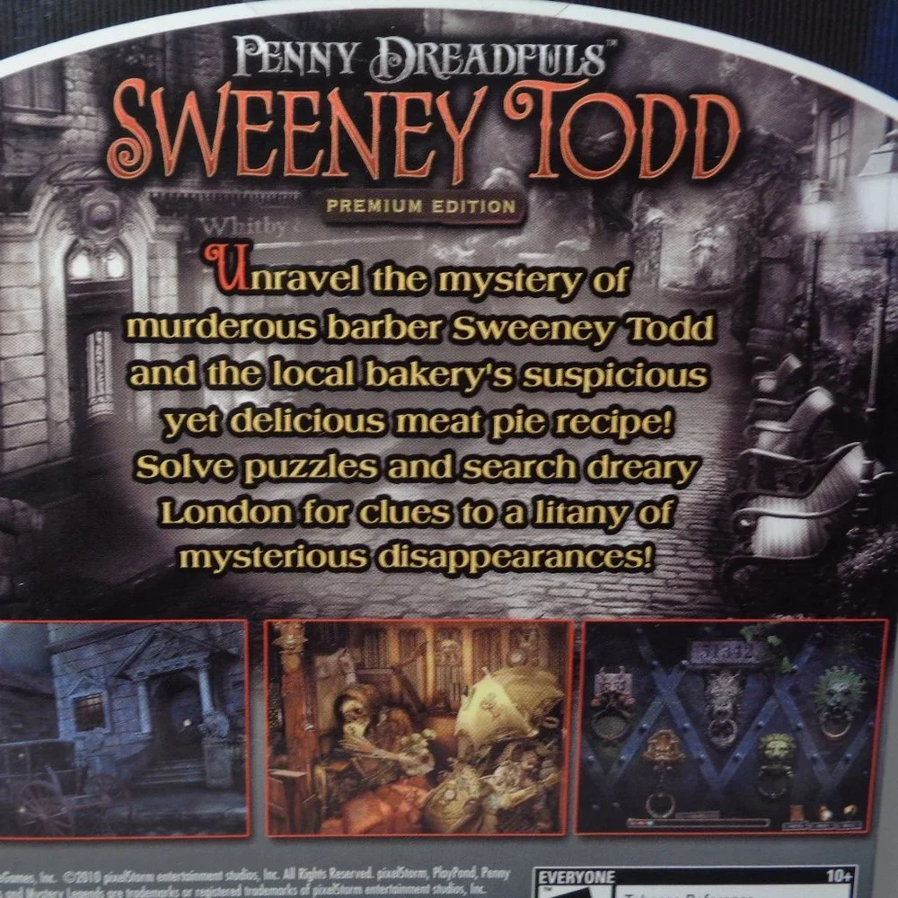 PENNY DREADFULS SWEENEY TODD New PC CD-ROM / Hidden Object Mystery Video Game